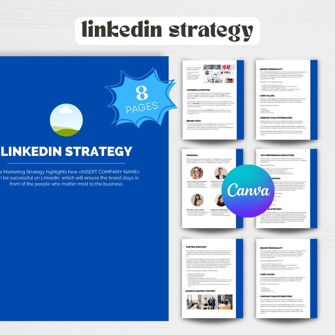 Linkedin Strategy Template Nonprofit Marketing Plan Social Media ...