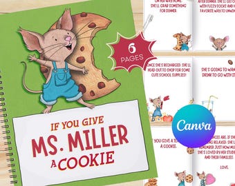 If You Give Your Teacher a Cookie Teacher Appreciation Gift End of Year Teacher Gifts Book Template Gift Student Thank You Gift