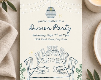 Host A Dinner Night Invitation Adult Gathering Editable Party Invite Elegant Supper Club Template Friends Get Together Dinner Ideas