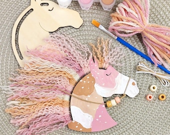 Personalized Horse Macrame Kit: Pony Birthday Party Favor Craft