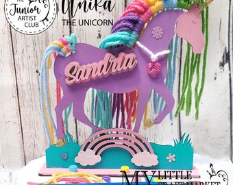 Personalized Kids Unicorn and Rainbow Arts and Crafts Kit. DIY paint yarn. Birthday gift, party favors, available in bulk