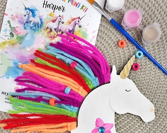 Personalized Unicorn Paint & Macrame Kit: Kids Birthday Party Favor