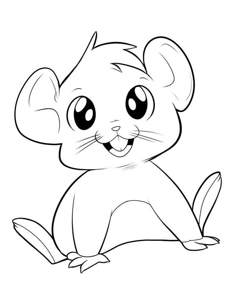 Mouse coloring pages Mouse colouring page Mouse colouring | Etsy