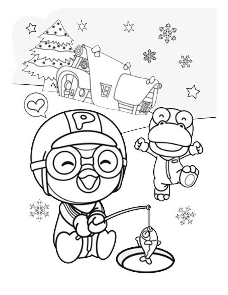 Pororo the Little Penguin 55 Coloring Page. | Etsy