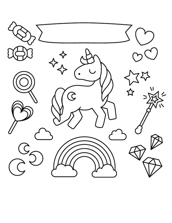 unicorn printable coloring pages unicorn coloring pages etsy
