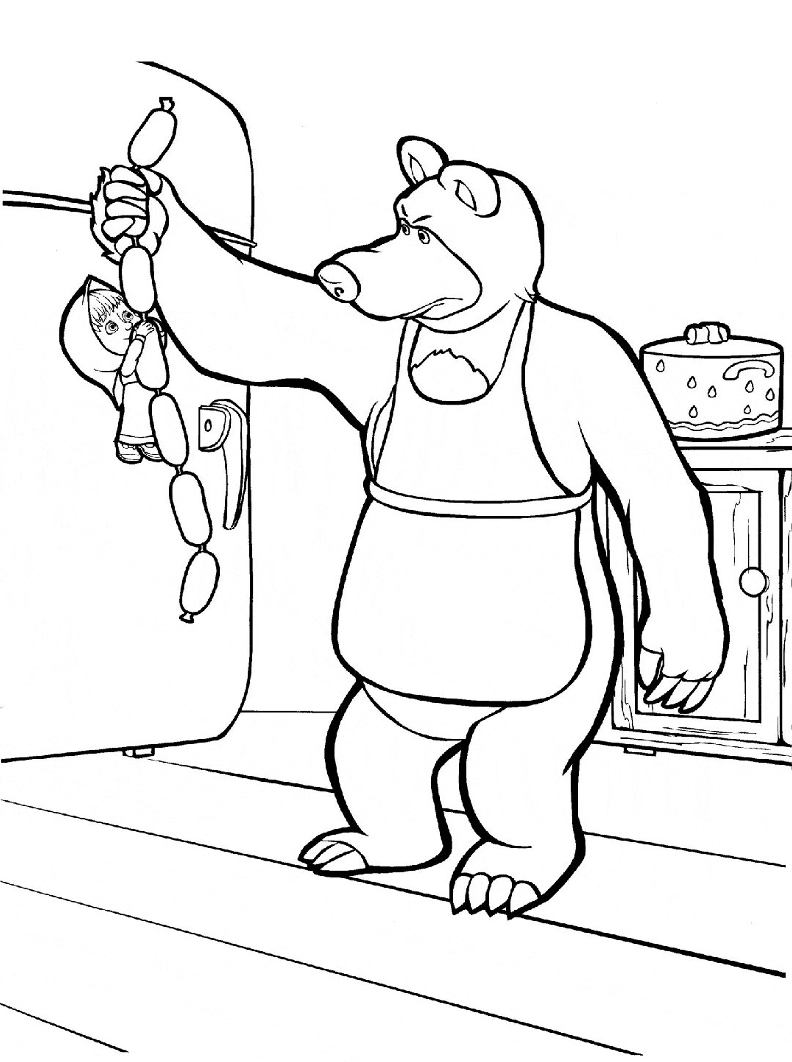 Masha and the Bear coloring pages-Coloring page printable-Kids | Etsy