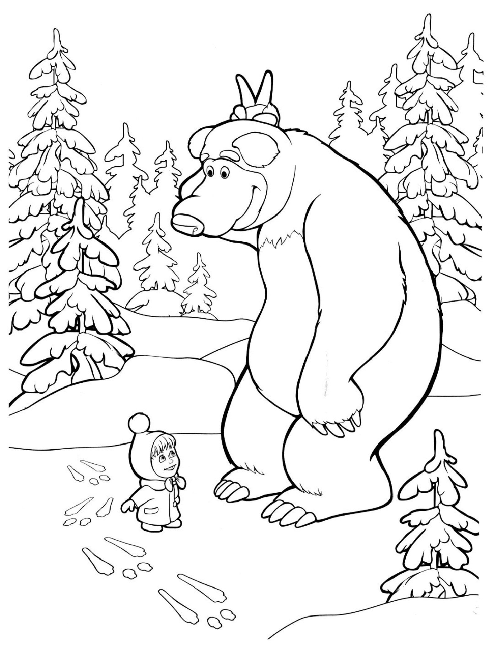 masha-y-el-oso-para-colorear-bear-coloring-pages-cartoon-coloring