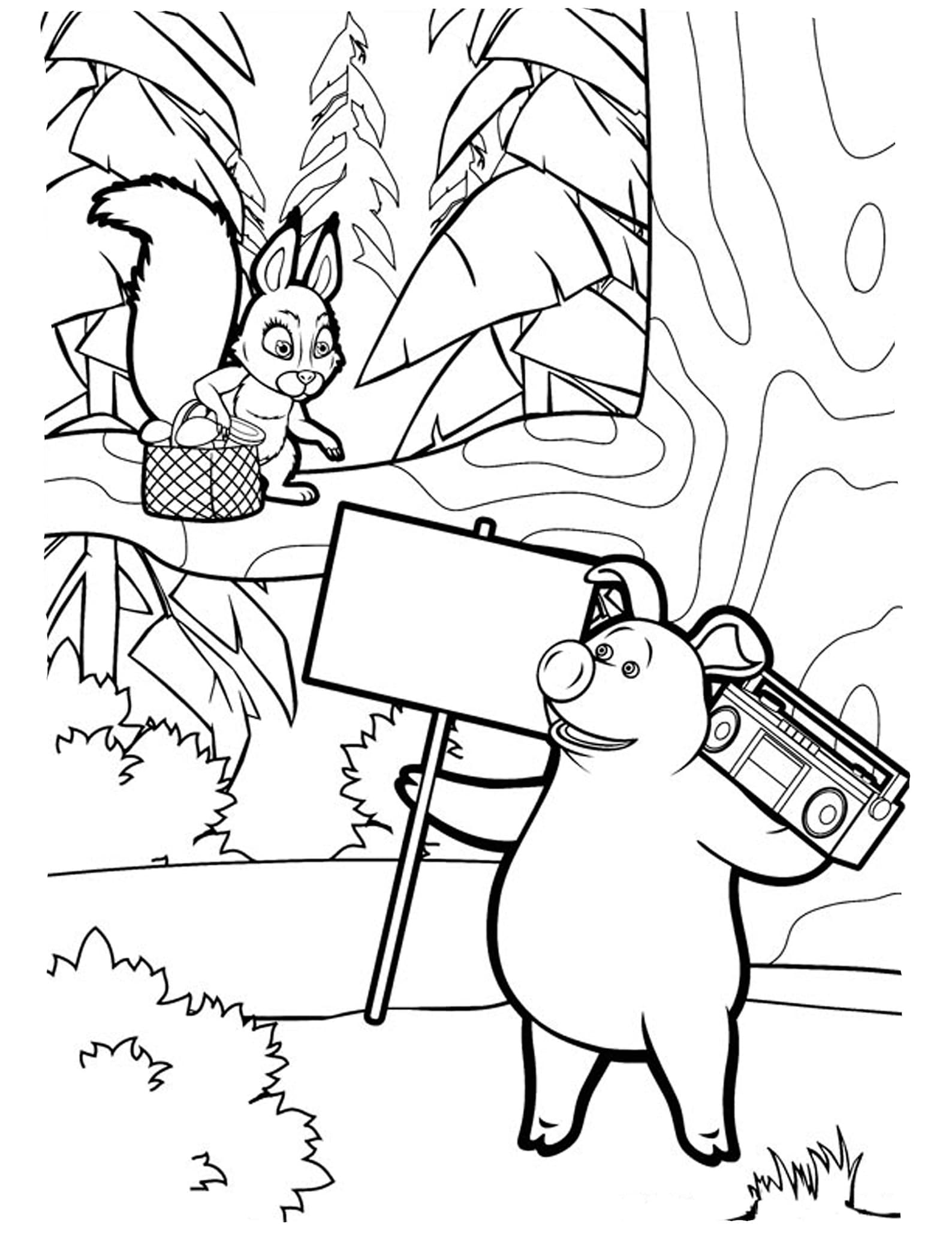 Masha and the Bear Coloring Pages-coloring Page Printable-kids | Etsy