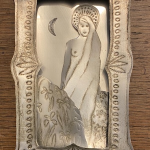 Hilda Saint of Daytime Moon Altar Box, Recycled Materials