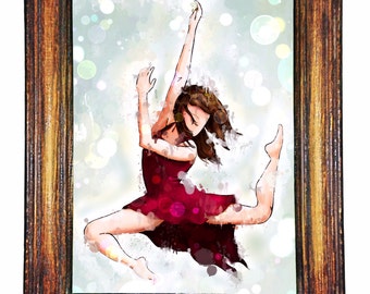 Downloadable Art Print- Dancer Digital Painting- Printable Wall Art- Digital Painting Download