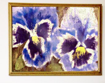 Pansy Flower Painting Print-Printable Flower Painting-Digital Painting Download-Downloadable Digital Art- Flower Wall Decor- Flower Painting