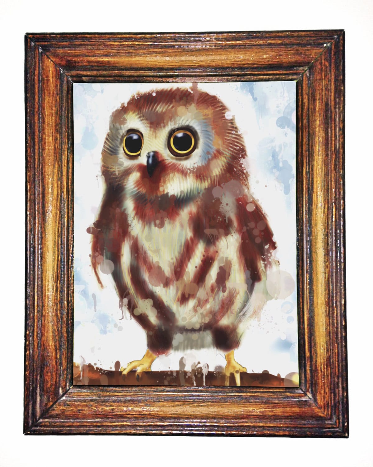 Printable Digital Painting Owl Art Print Digital Painting Download Digital Art Bird Art Print