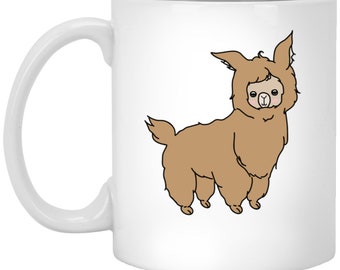 Fluffy Alpaca 11oz White Mug