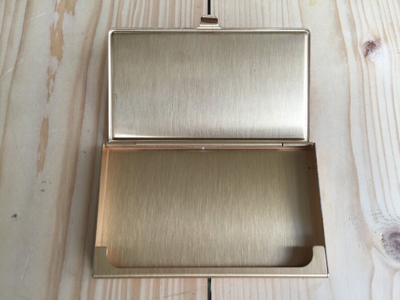 Business card case GOLD Business card holder Vintage Etsy