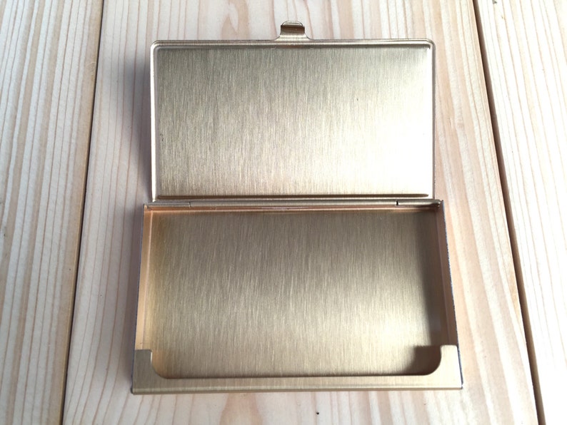 Business card case GOLD Business card holder Vintage Etsy