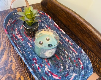 Wrapped Rope Tray -  Fabric Basket Tray