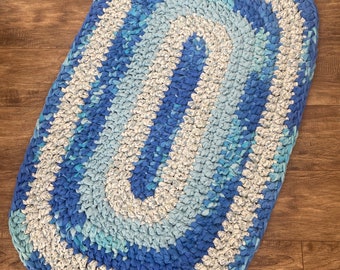 Rag Rug - 23.5”  by 36.5”.