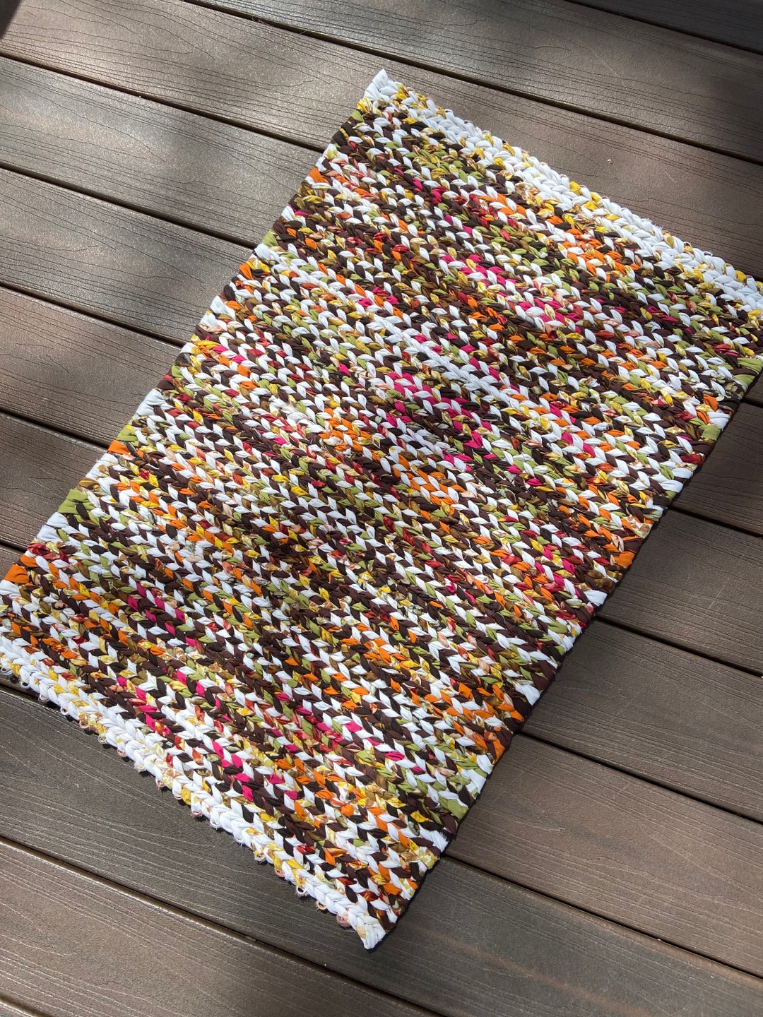 Rag Rug Twined Rug 21 by 31.5. Etsy