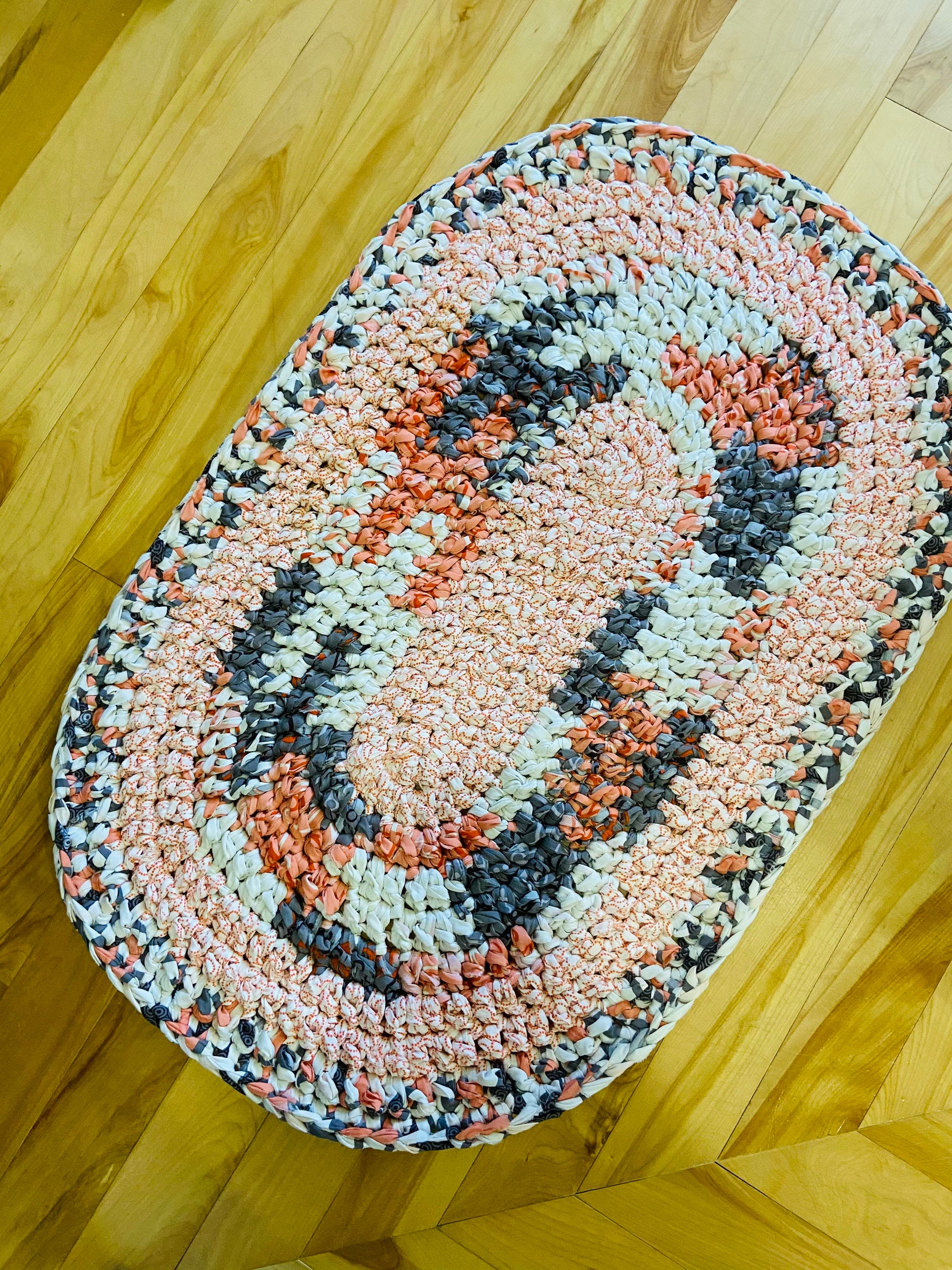 Oval Rag Rug 24 by 36.5. Etsy
