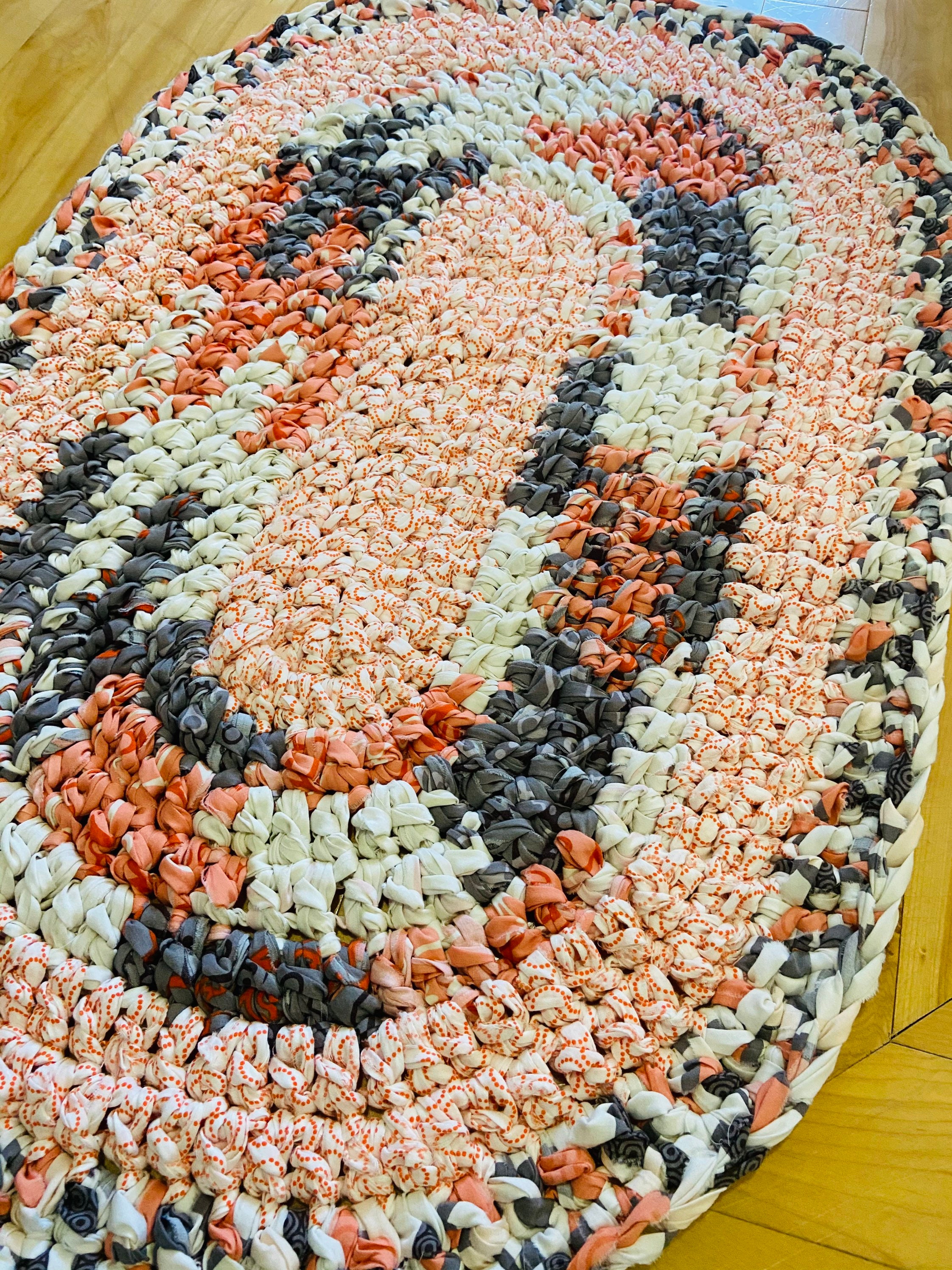 Oval Rag Rug 24 by 36.5. Etsy
