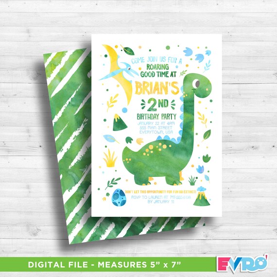 Invitation Danniversaire Dinosaure Dinosaure Anniversaire Etsy