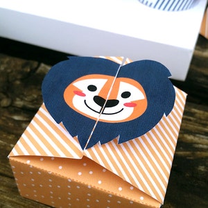 Gift box - Lion Box. Surprise Box. Circus Party. Animal Party. Lion Party. Circus Box. Printable Box.