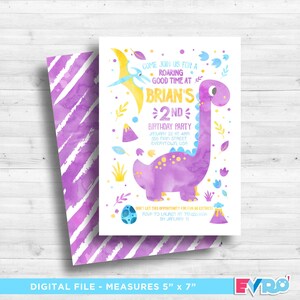 Invitation Danniversaire Dinosaure Dinosaure Anniversaire Etsy