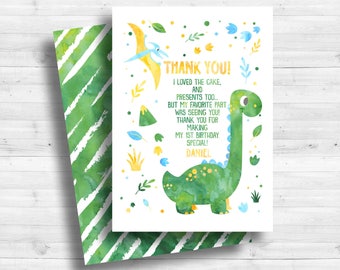 Tarjeta de Agradecimiento Dino, Dino party, Fiesta Dinosaurio, Acuarelas,  Dino Tarjetas, Dinosaurio Imprimible,  Personalizables