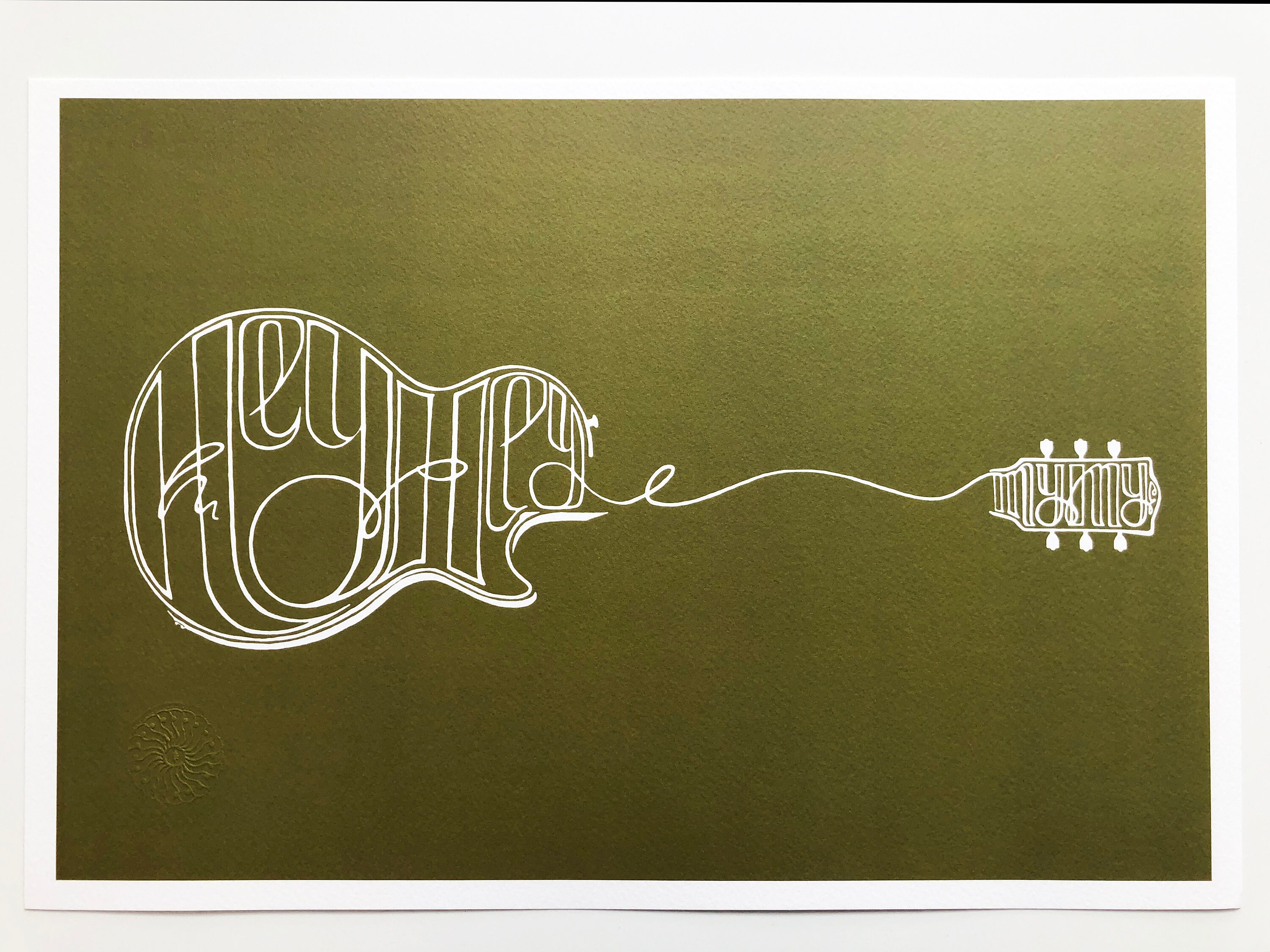 Hey Hey My My Neil Young Lyrics Guitar Print Green Les Etsy