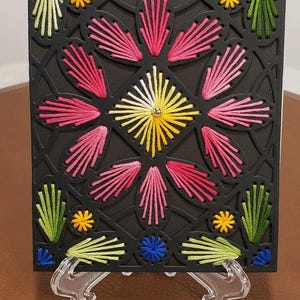 Handmade blank stitched embroidered Greeting Card