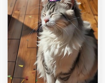 Cat Birthday Card: Sunbeam Feline - Cat Lover Gift