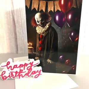 Creepy Clown Birthday Card: Horror Theme, Scary Circus