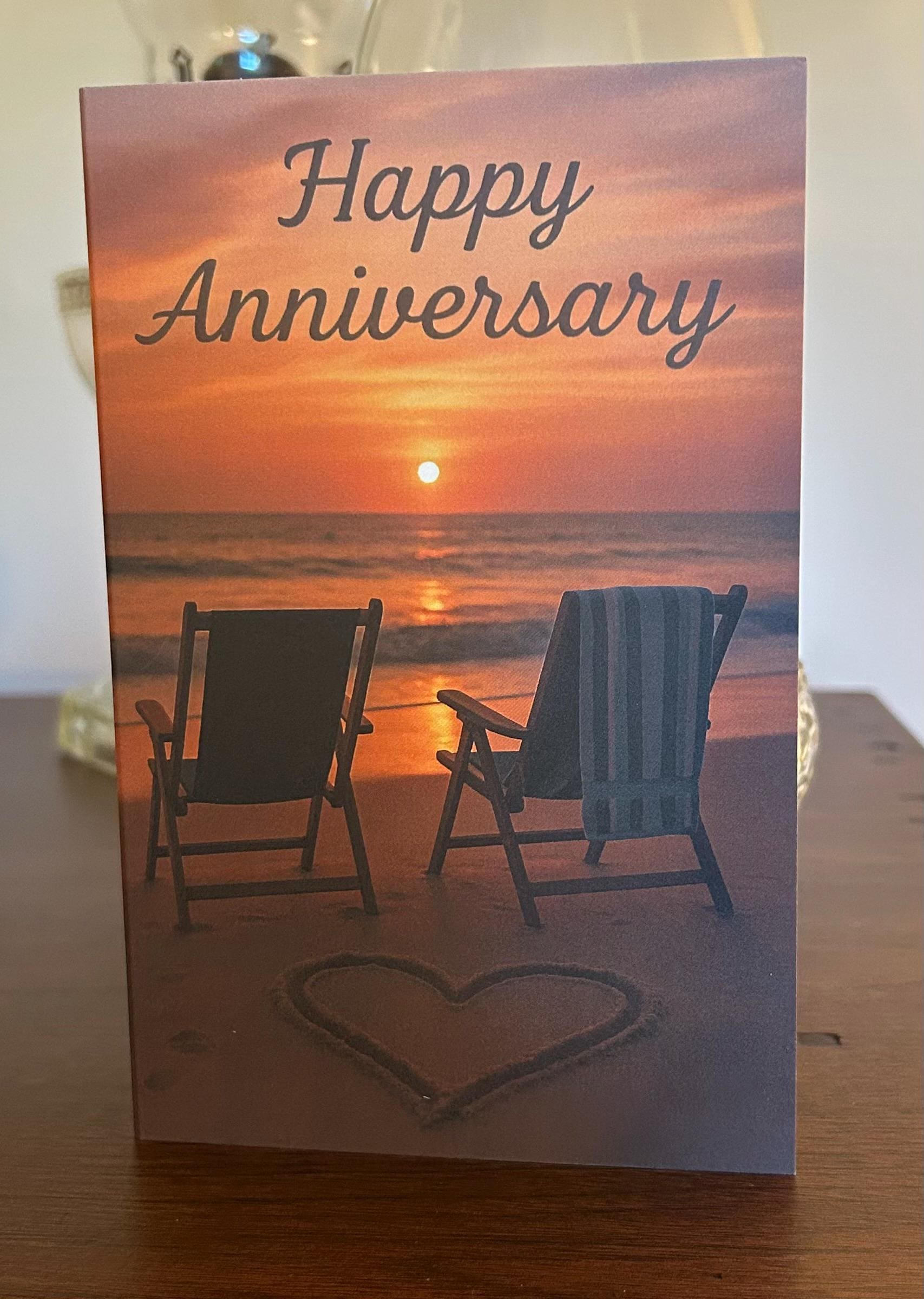Sunset Beach Anniversary Card - Etsy