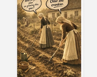 Funny Cranky Gardener Birthday Card: Vintage Photo, Humorous Greetings