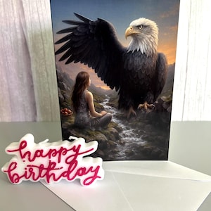 Eagle Spirit Animal Birthday Card: Nature Art, Encouragement