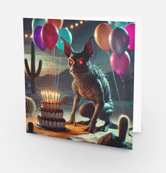 Chupacabra Birthday Card: Mythical Creature Greetings - Etsy