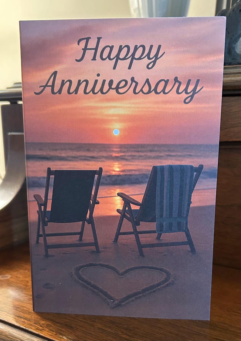 Sunset Beach Anniversary Card - Etsy