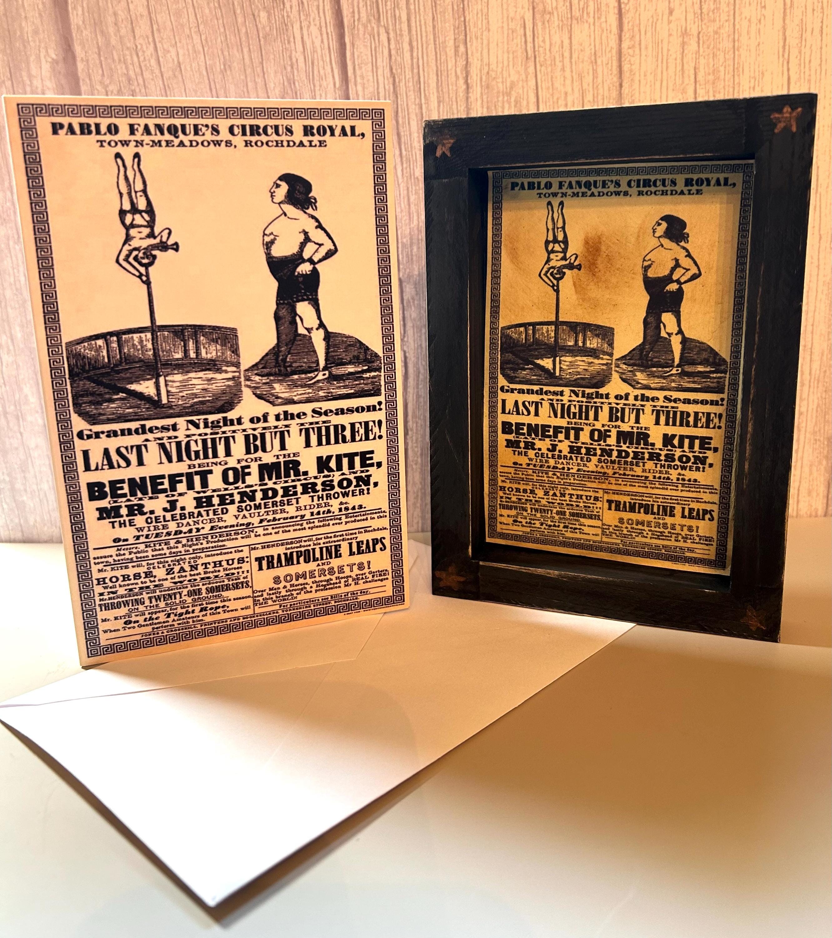 Victorian Circus Poster – “benefit of Mr. Kite” Inspired Card