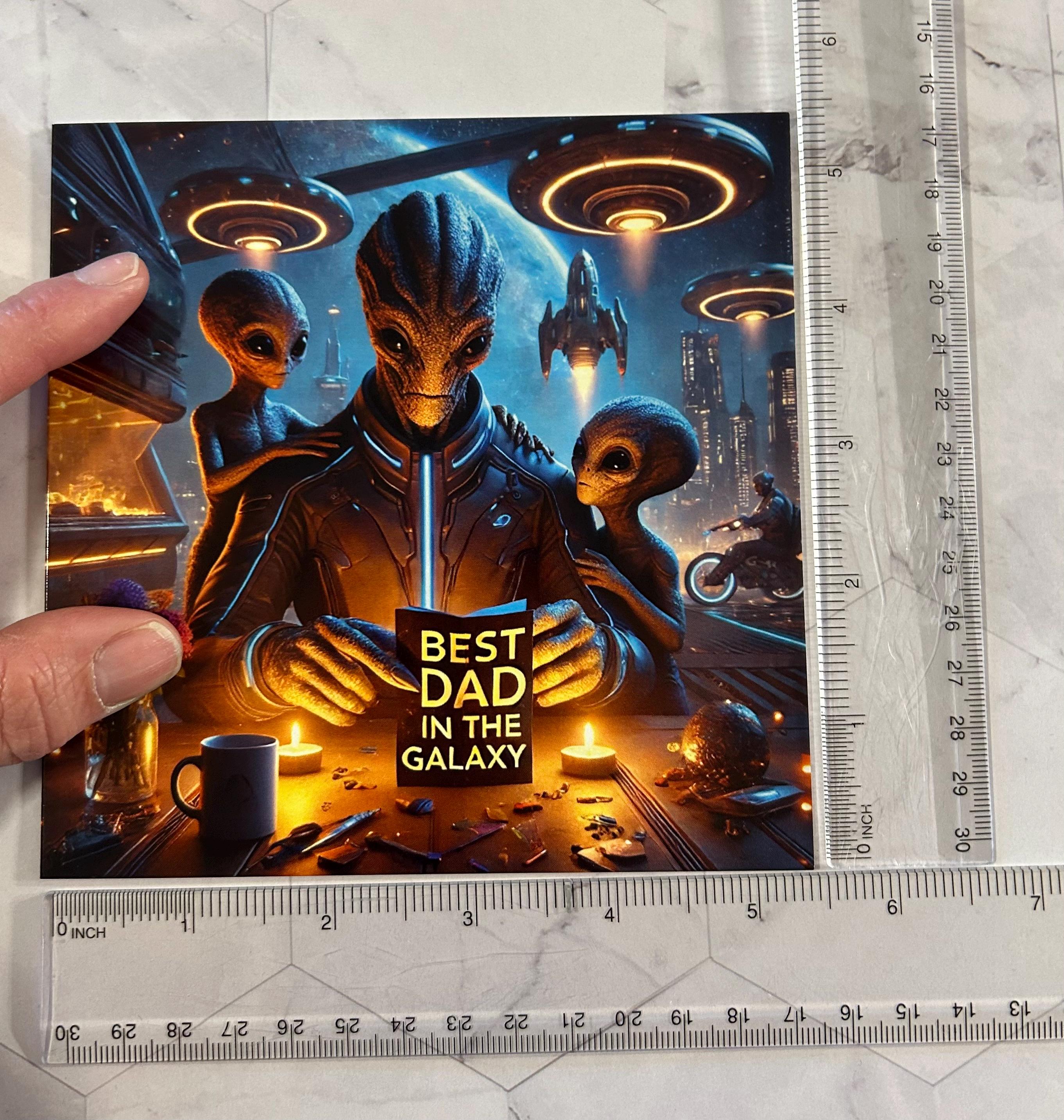 Alien Father's Day Card, Sci Fi Extraterrestrial Dad Greeting, Non ...