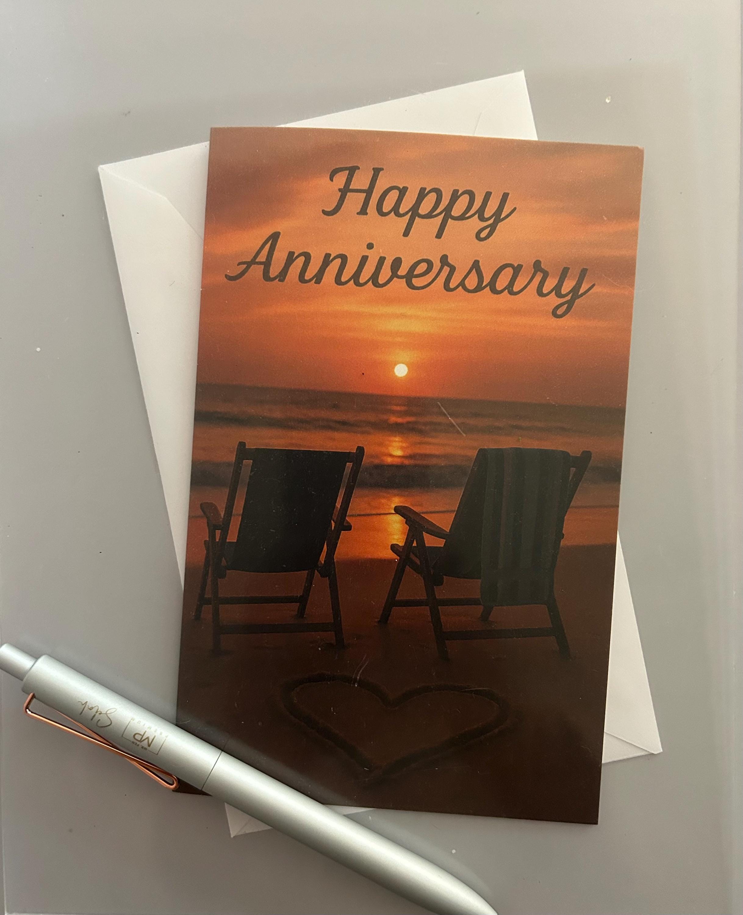 Sunset Beach Anniversary Card - Etsy