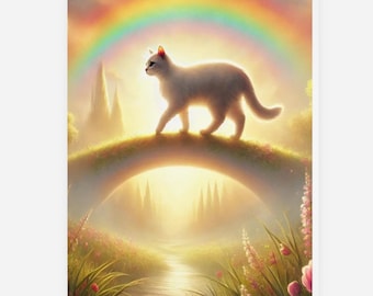 Rainbow Bridge Cat Sympathy Card: Loss of Cat Condolences