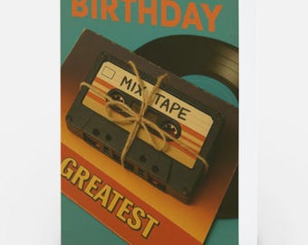 Retro Mixtape Birthday Card: Gen X Nostalgic Greeting