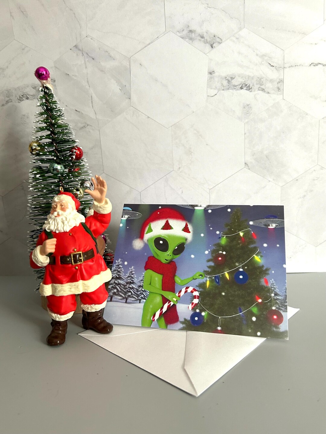 Funny Alien Christmas Card: Extraterrestrial Holiday Greetings - Etsy