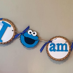 Banner de Cookie Monster, Cookie Monster, Cumpleaños de Cookie Monster, Pastel Smash, Fiesta de cumpleaños de Cookie Monster