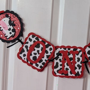 Farm Banner, Farm High Chair Banner, Farm One Banner, Barnyard Banner, Cow Banner, Barnyard Birthday