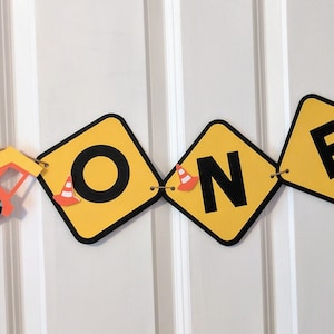 Banner de trona de construcción, banner de camión volquete, fiesta de cumpleaños de construcción, banner de una trona