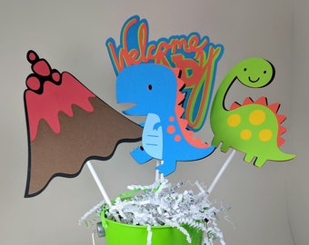 Dinosaur Baby Shower Centerpiece Trex Centerpiece Dino Etsy