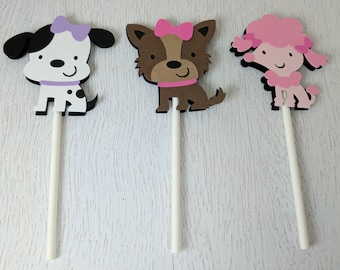Puppy Cupcake Toppers, Dog Cupcake Toppers, Puppy Party, Dog Theme, Puppy Decor, Puppy Birthday Party