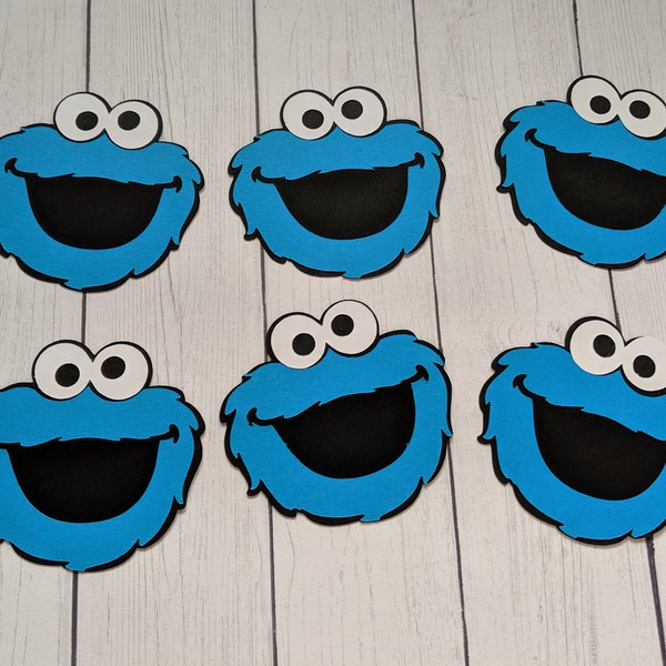 Cookie Monster Die Cuts, Cookie Monster Cut Outs, Cookie Monster Scrapbooking, Cookie Monster Tags, Cookie Monster Party