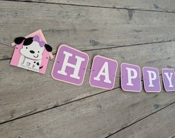 Puppy Birthday Banner, Girl Puppy Birthday, Dog Birthday, Custom Banner, Puppy Party
